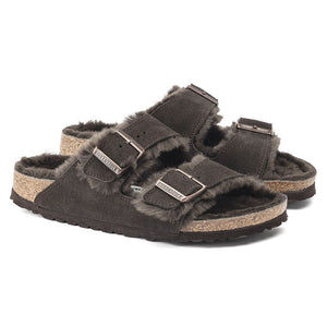 Birkenstock Arizona Shearling Suede Leather Mocha